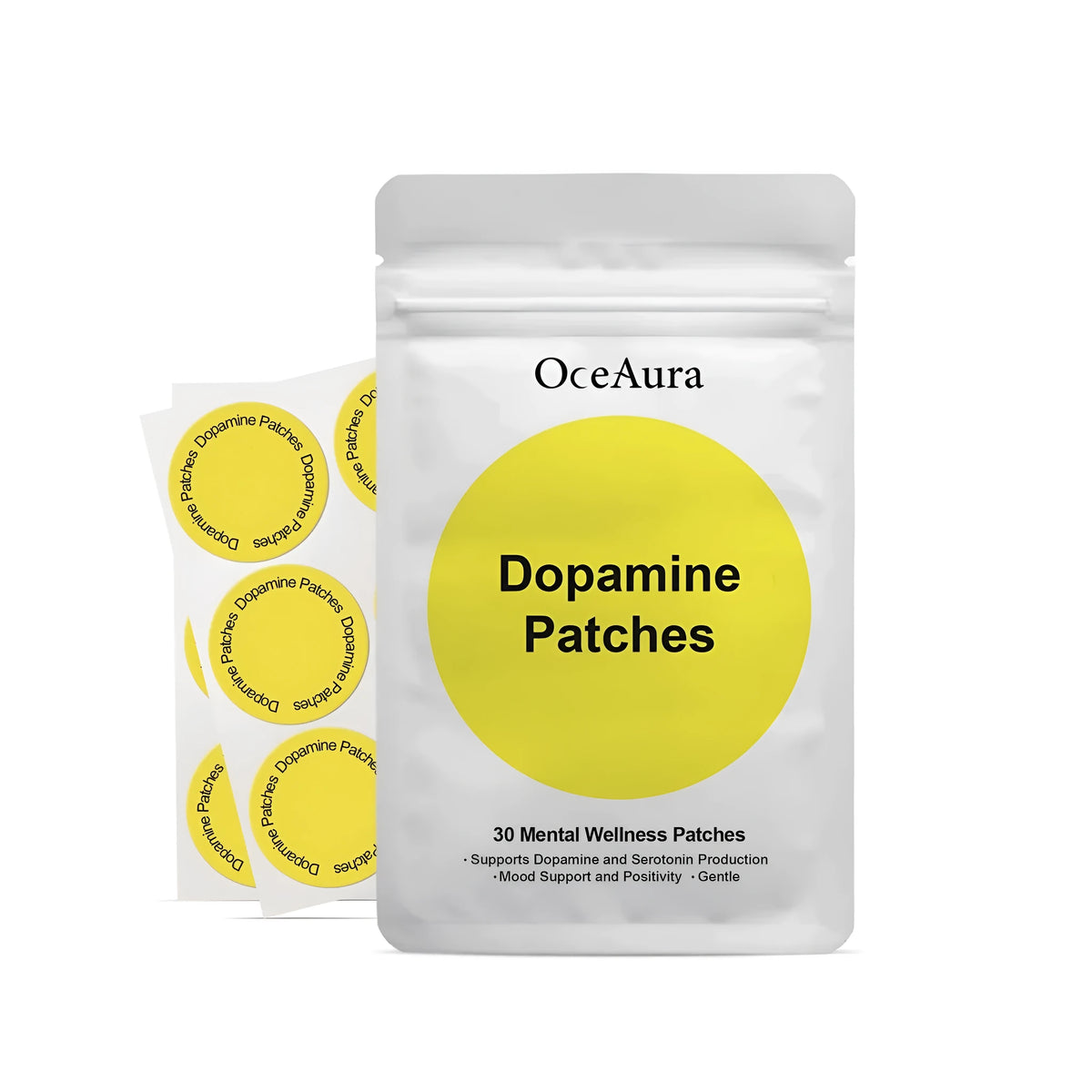 Package of 30 body care auxiliary patches with hyaluronic acid and collagen formulation