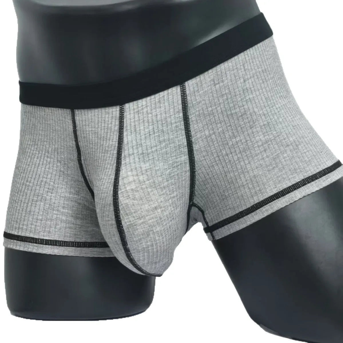 Men's solid colour breathable boxer shorts showing body shaping design in five colour options