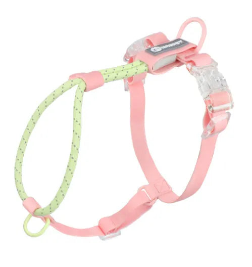 Solid colour PVC dog hand holding rope showing dark red purple yellow and taoyao green colour options