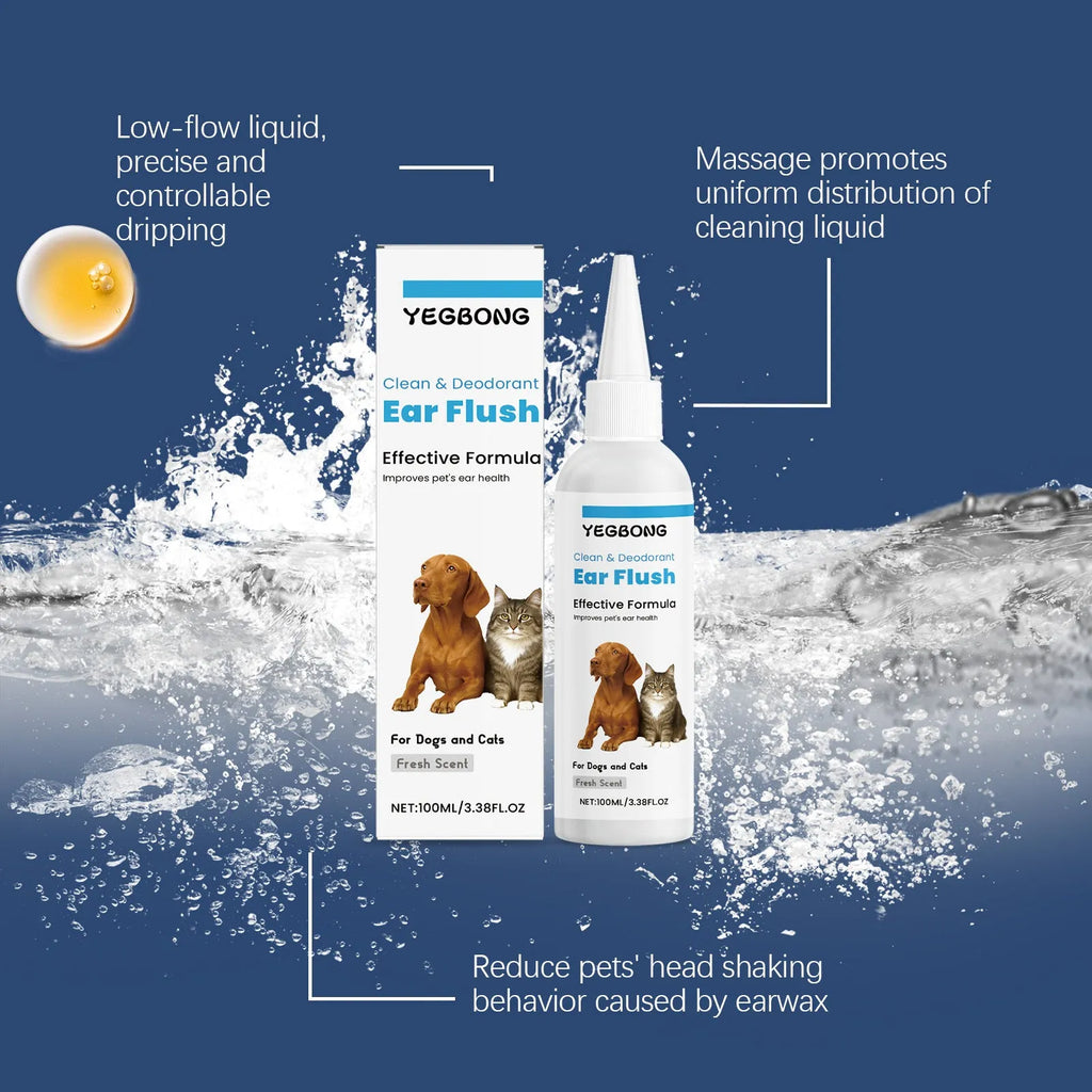 100ml bottle of dog and cat ear cleaner for removing earwax