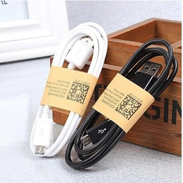 Black Android Micro USB data cable for phone charging and data transfer