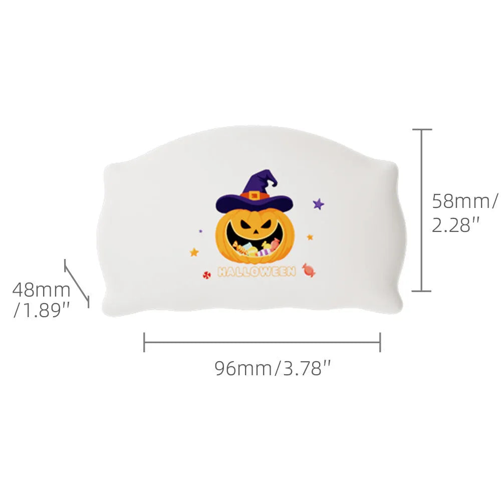 Small cartoon ghost Halloween doll table lamp with warm LED light, shown in Magic Ghost and Pumpkin Ghost colours.