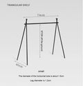 Aluminium alloy triangle folding clothes drying rack with multiple hooks for camping
