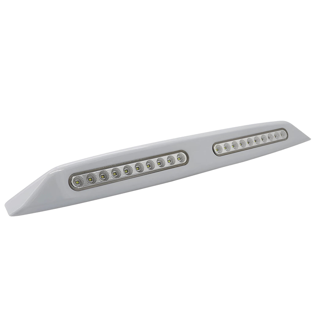Silver LED roof light 6W 700 lumen for caravan yacht retrofit on a white surface