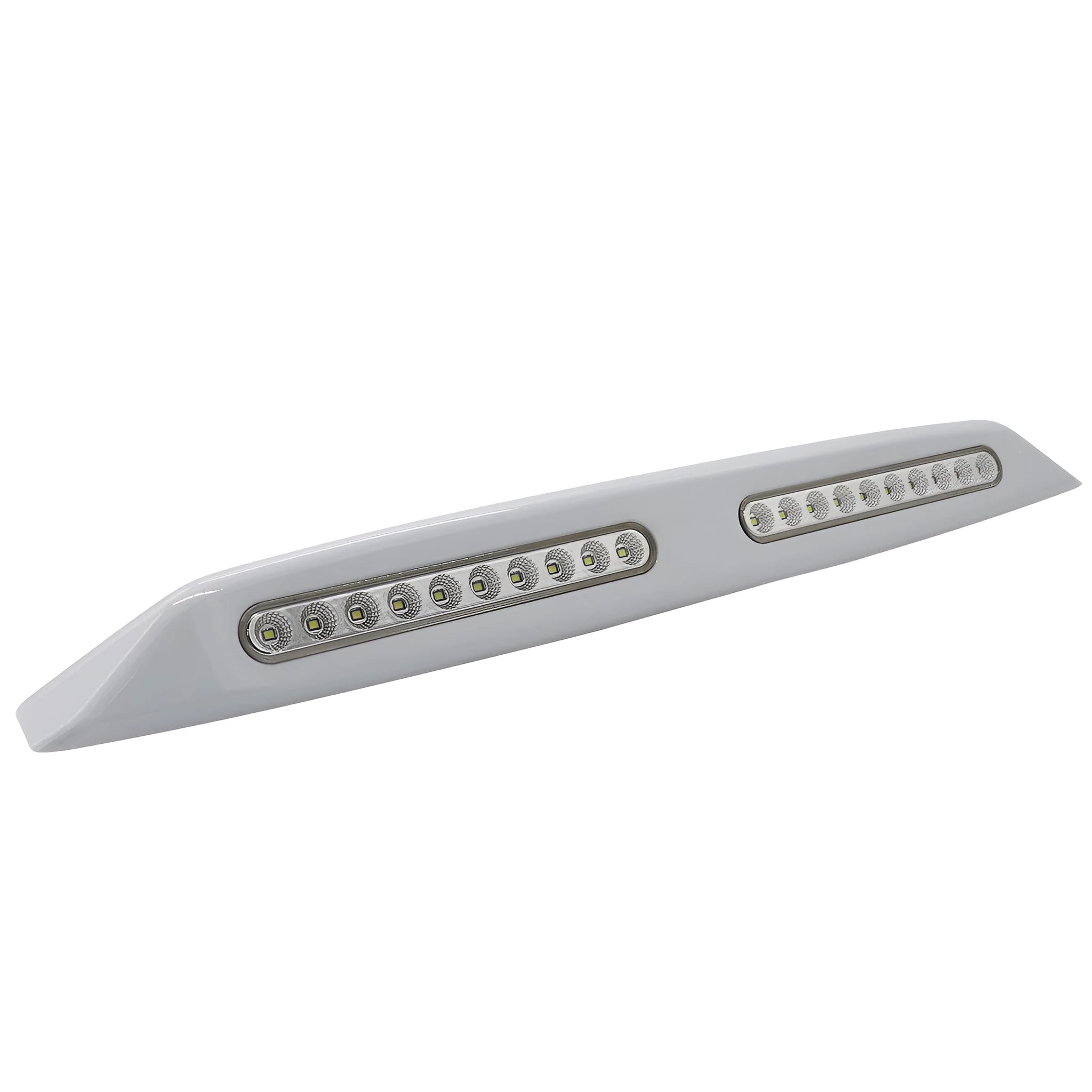 Silver LED roof light 6W 700 lumen for caravan yacht retrofit on a white surface