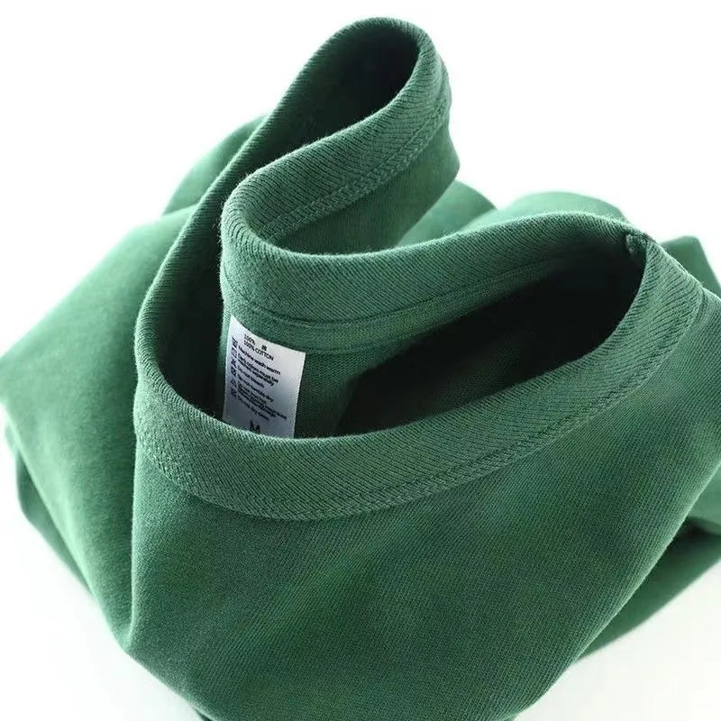 Pure cotton round neck short sleeve loose pullover shirt in black, blue, navy, pink, white and other colours