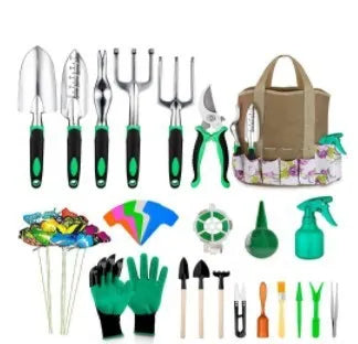 Three-piece aluminium alloy garden tool combination set available as 49 or 82 piece with customisable colour
