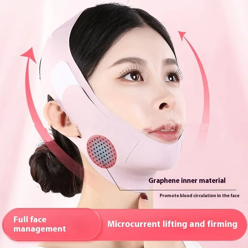 Purple and green graphene face shaping mask for small V face contour support