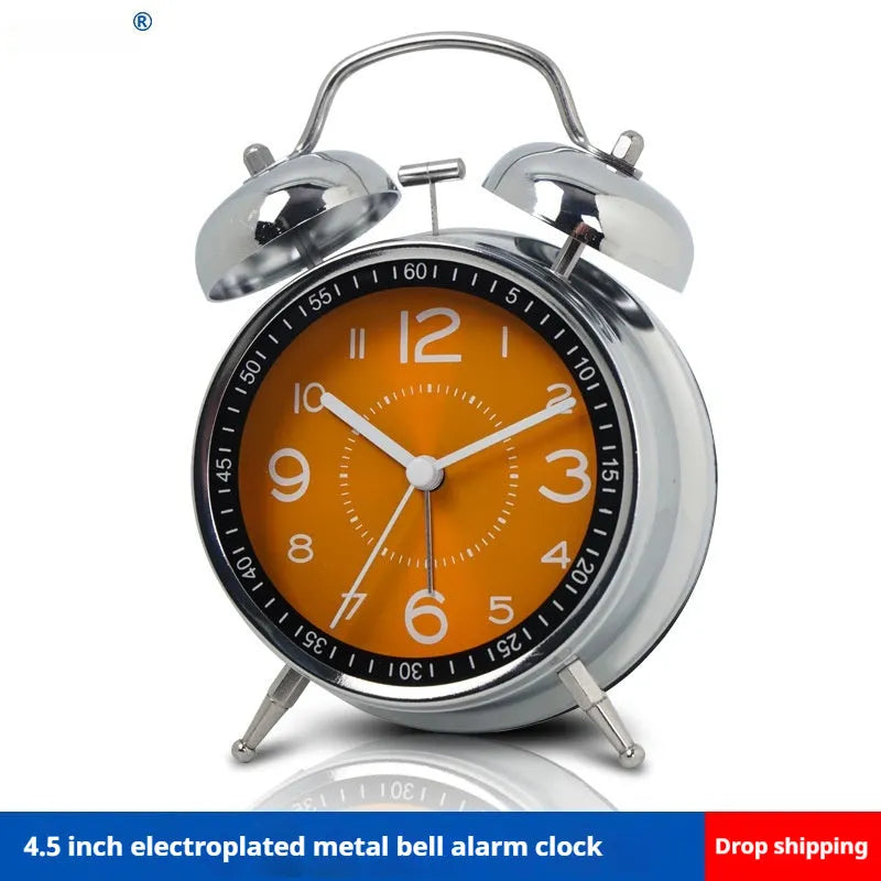 Mute creative luminous pointer quartz clock metal shell 5.5cm thick green colour