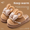 Indoor warm non-slip couples cotton shoes with suede upper and EVA sole in brown, khaki, and black and white