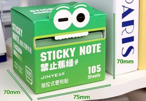 Box of pearl gradient transparent pull-out sticky notes with 105 pages in six student colour options.