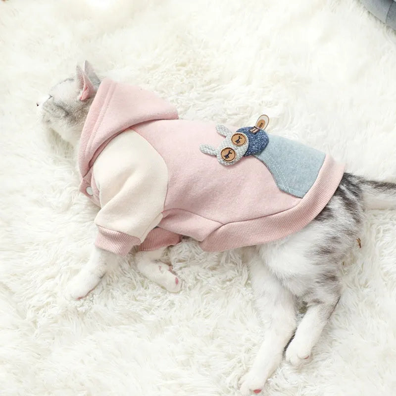 A brown cotton sweatshirt for a dog or cat, shown in size XL.