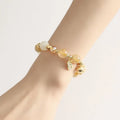 Gold coloured rutilated quartz bracelet with crystal beads in Korean style