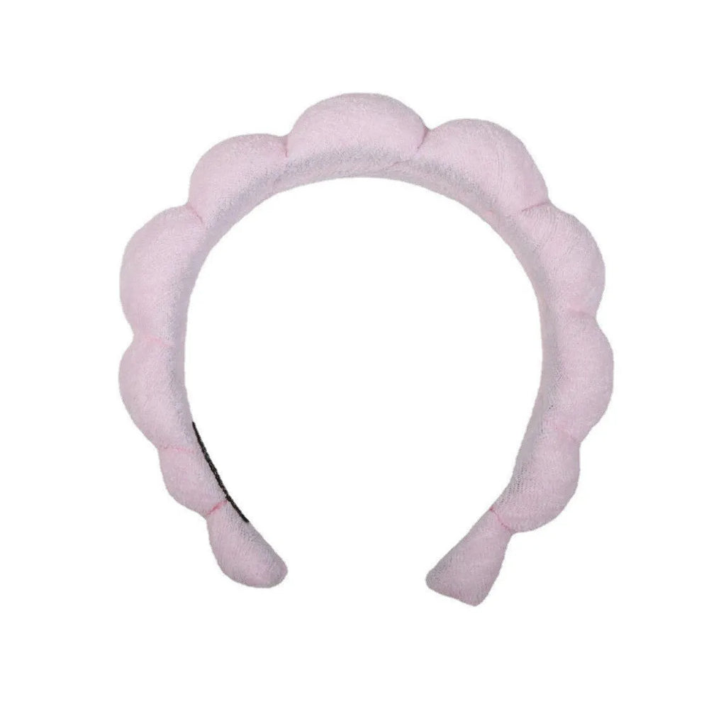 Cloth hair washing headband in black, handmade, soft material for shampoo and facial care