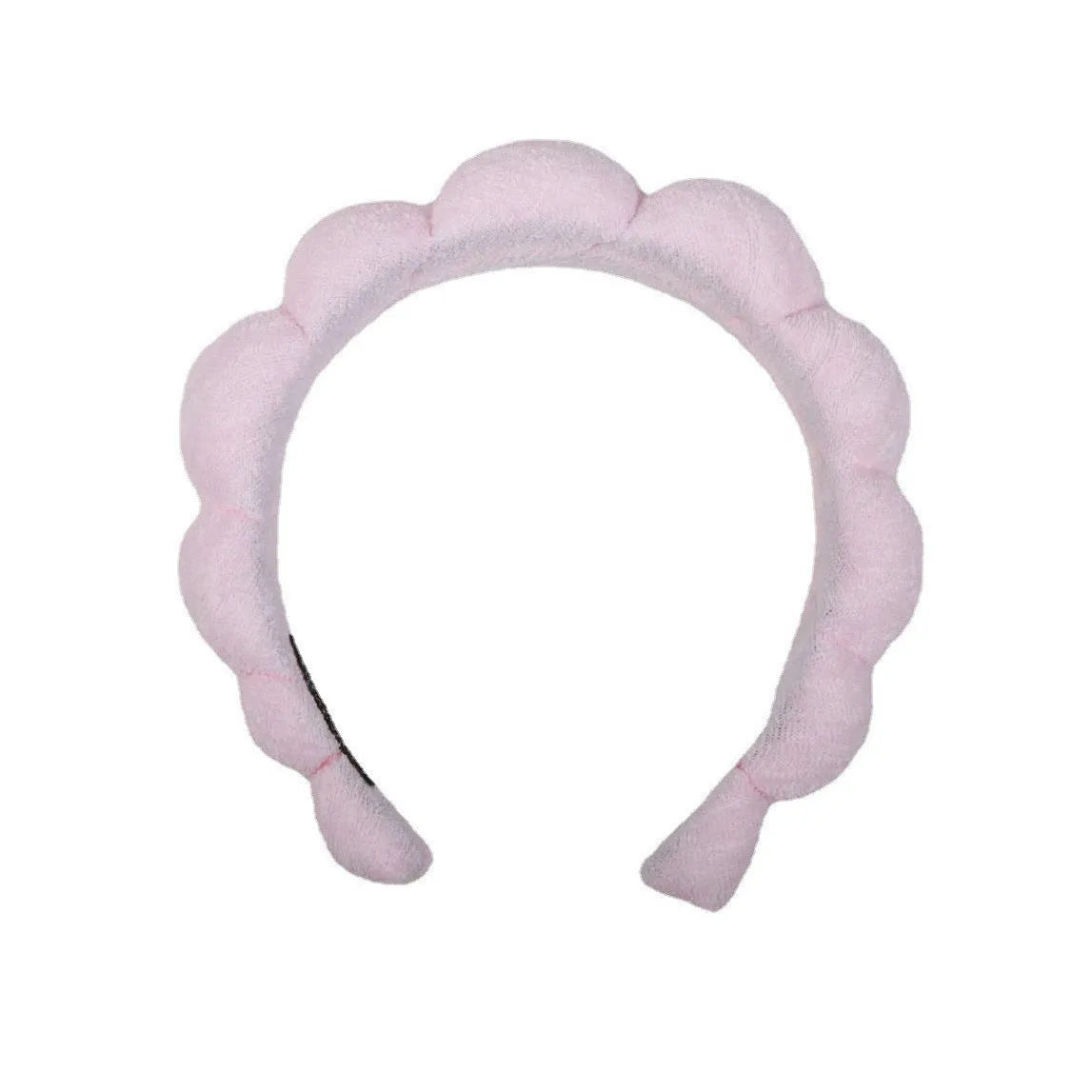 Cloth hair washing headband in black, handmade, soft material for shampoo and facial care