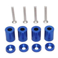 Aluminium machine cover pad height adjustment kit in red, blue, black with screws and nuts for 6mm 8mm car apertures