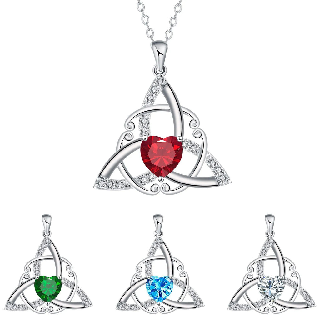Geometric Celtic knot necklace for women in copper with electroplated colour options
