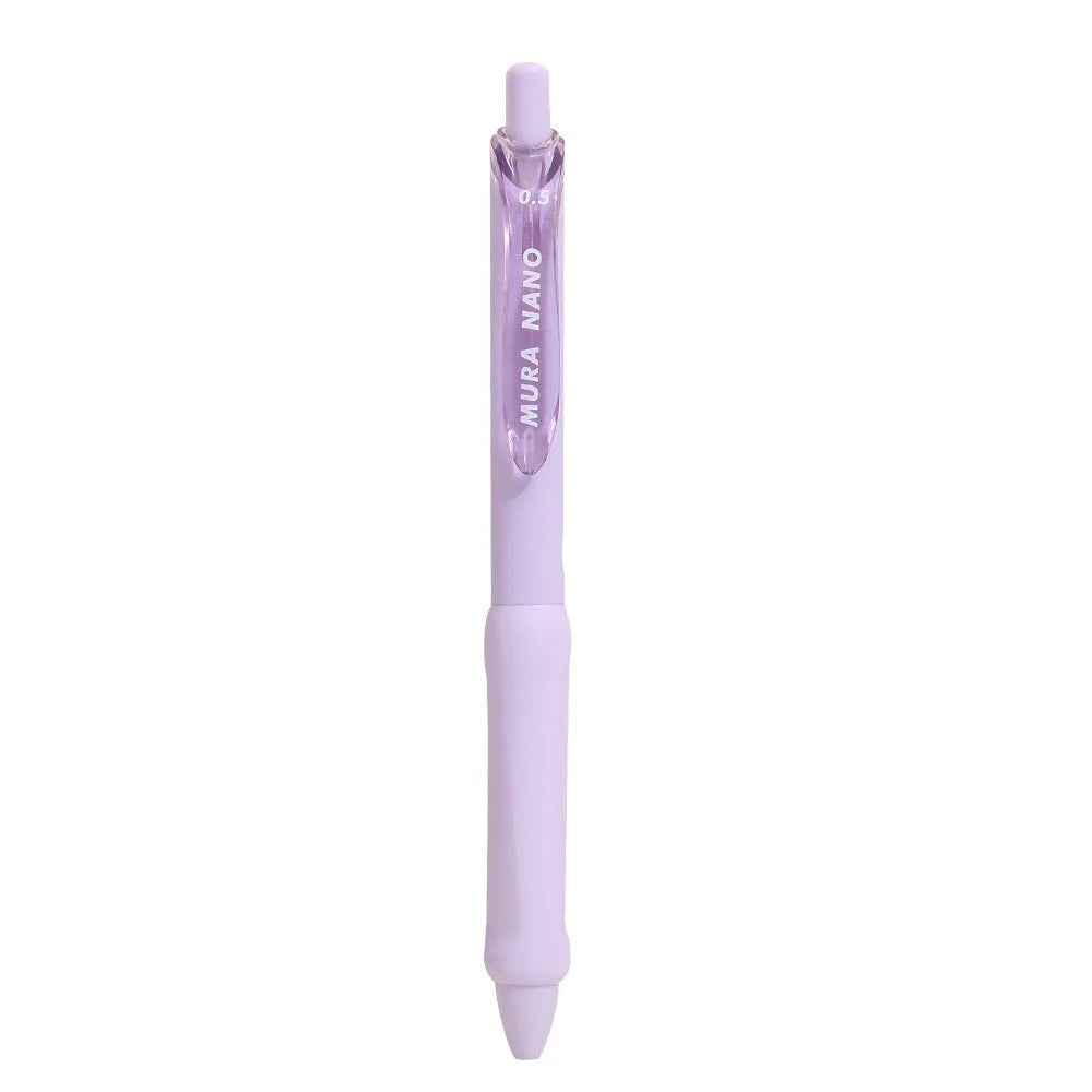 Macaron series press gel pen with 0.5mm tip in smoked brown, white, or powder colour.