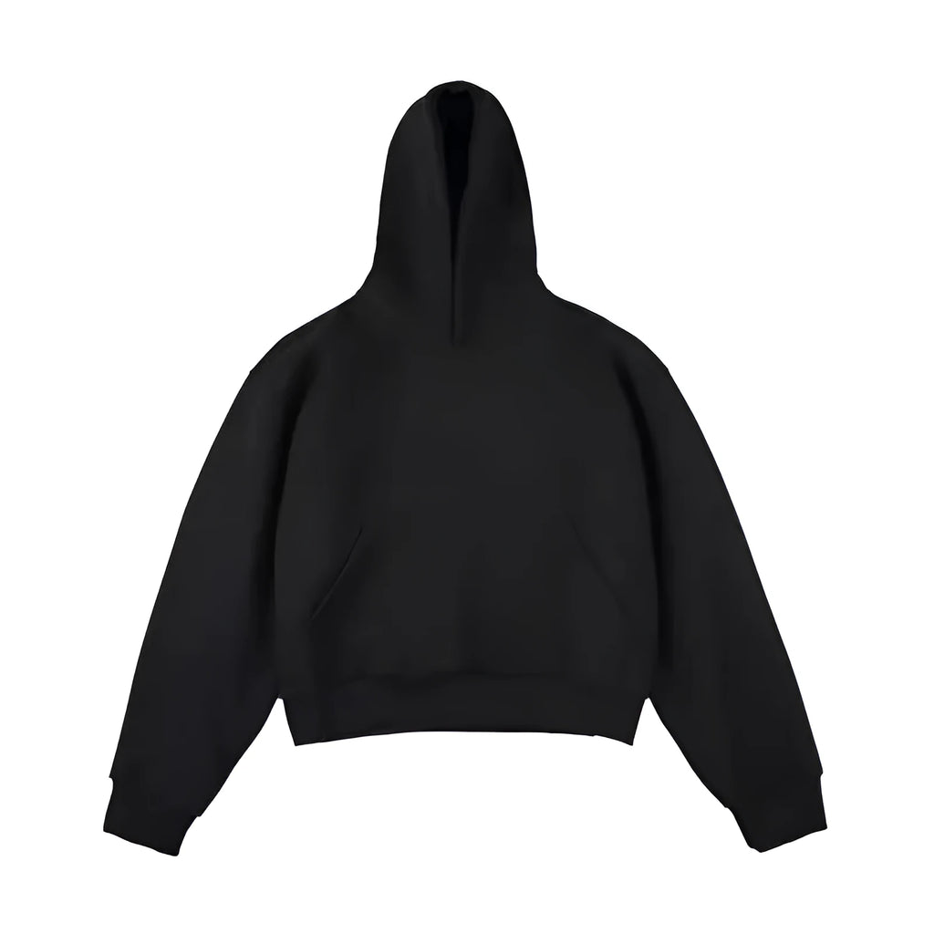 Chinese cotton velvet hooded sweater with removable hood in street fashion style