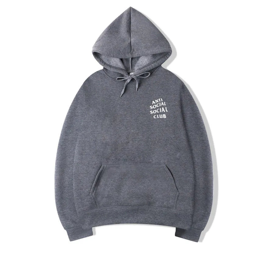 Autumn winter loose fit hooded pullover sweater in solid colour for men and women