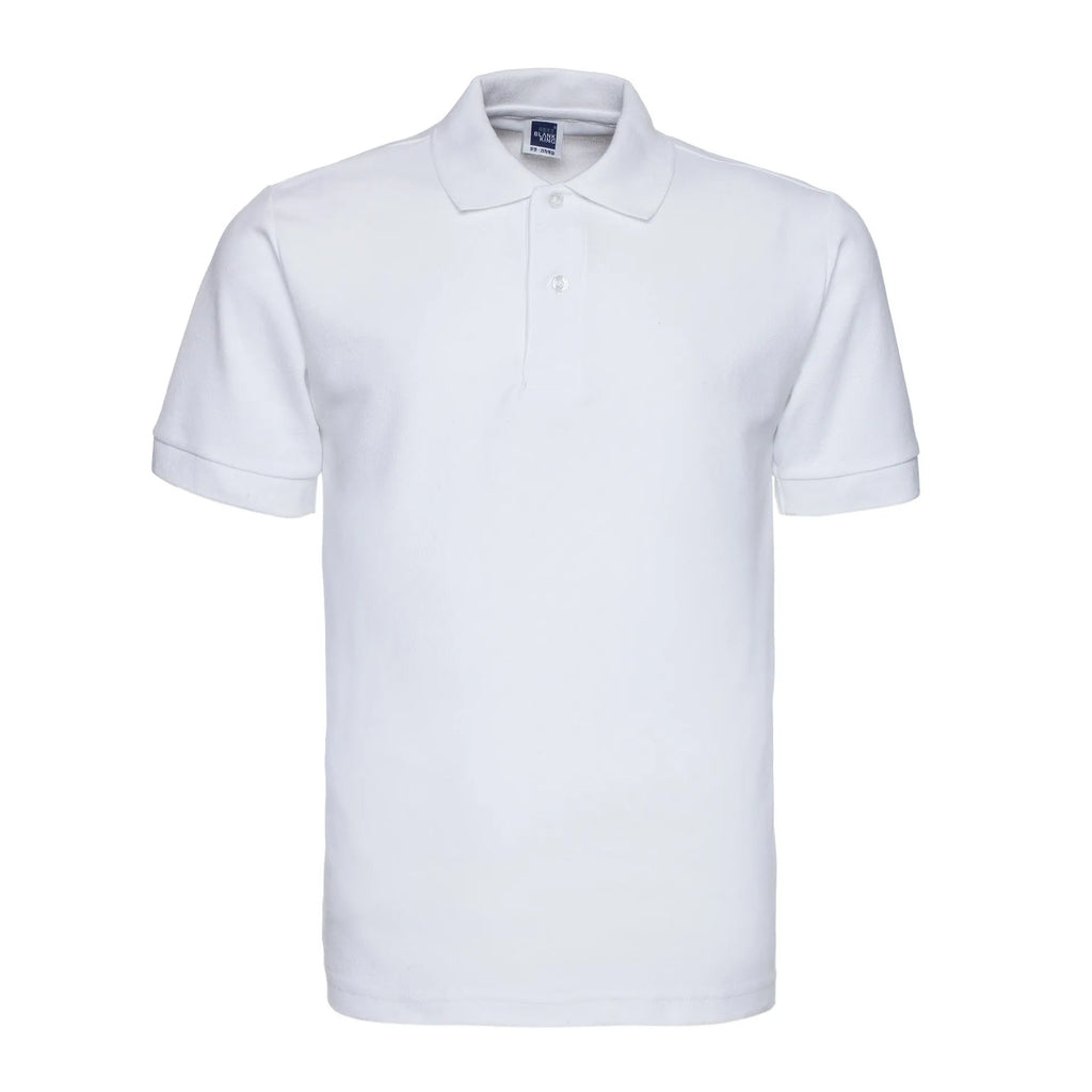 Men's plus size loose fit short sleeve polo shirt in a solid colour with a lapel collar.