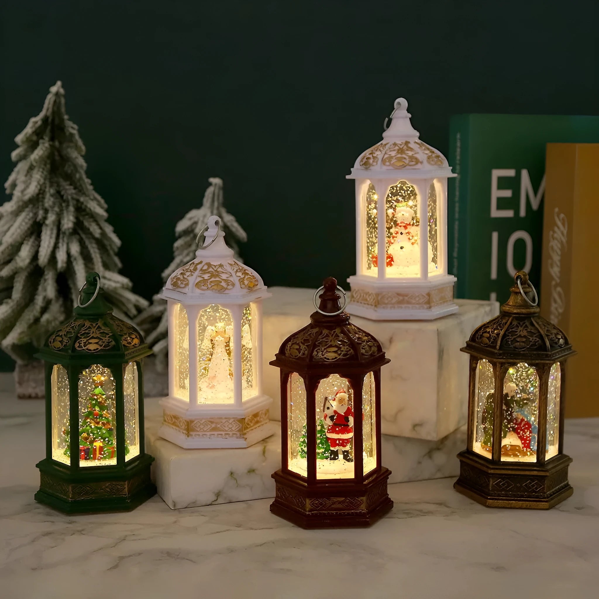 Small plastic night lamp Christmas decoration, modern simplicity design, available in multiple colours