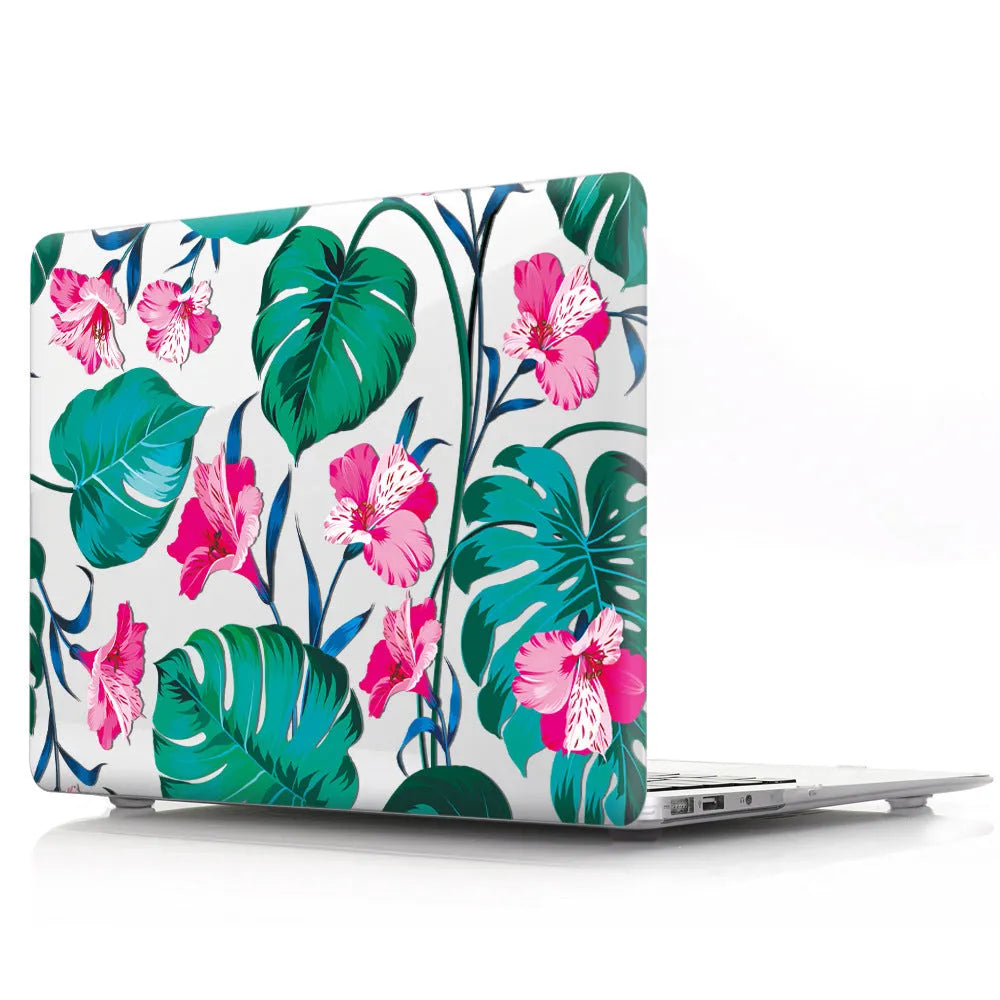 Plastic laptop protective shell with floral design for MacBook 11air and 12retina models