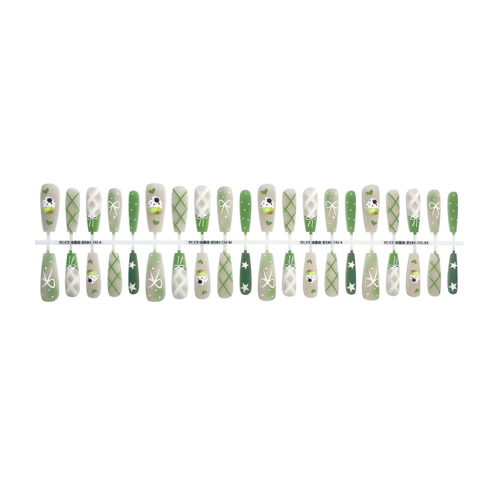 French glossy sealing layer nail sticker set 40 pieces ice cream colours retro ultra-thin seamless long ladder shape