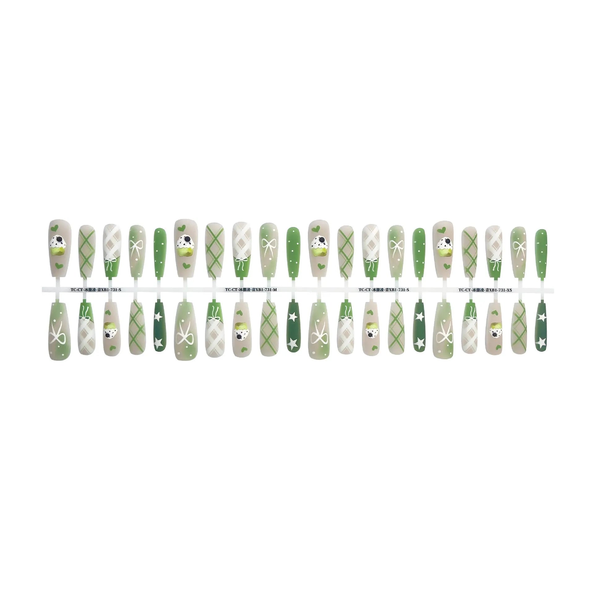 French glossy sealing layer nail sticker set 40 pieces ice cream colours retro ultra-thin seamless long ladder shape