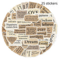 25 repositionable waterproof laptop stickers with tear English design in PVC material