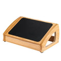 Wood colour adjustable bamboo and wood office desk footstool for adults