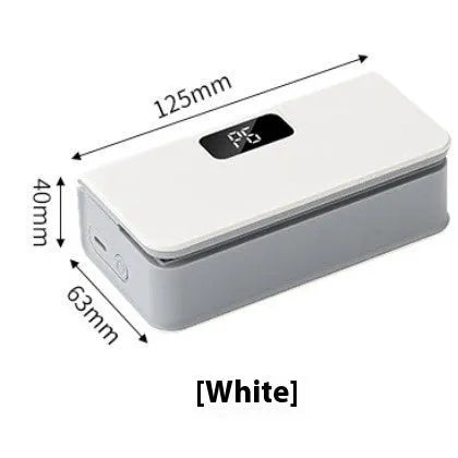 White portable mini heat sealing machine for plastic food bags measuring 4x3.5x14.4cm