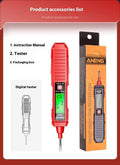 Black and red digital voltage testing pen with LCD display for 12V-300V detection