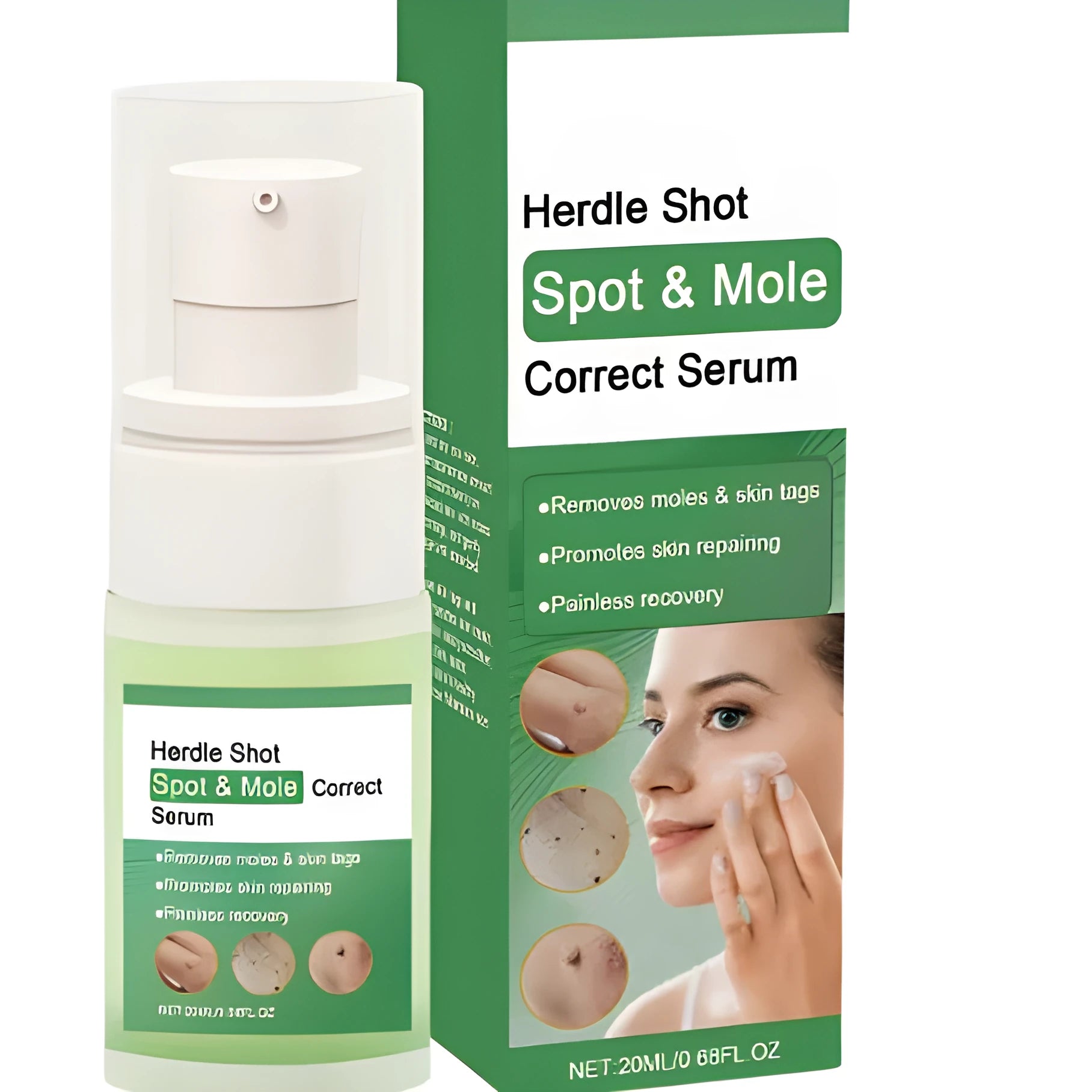 Skin Rejuvenating Liquid 20ml bottle with ginger and mint leaves for facial use