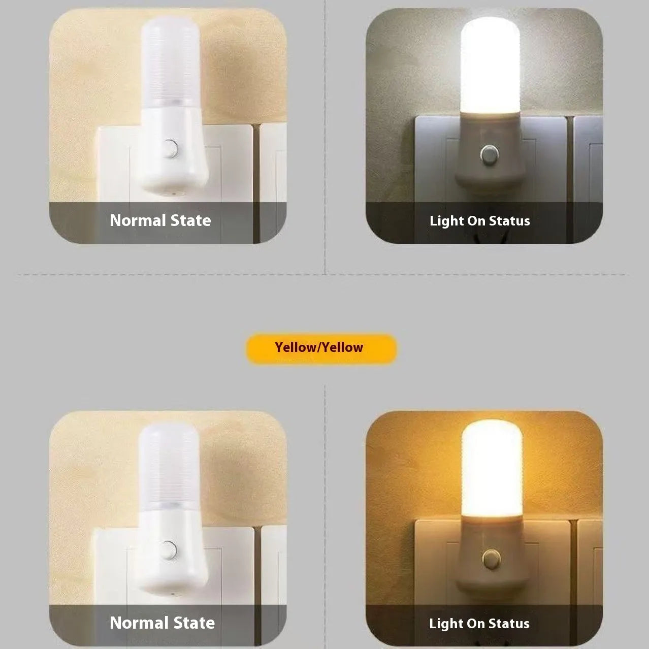 Minimalist cube-shaped plug-in night light with US plug and dual colour temperature settings