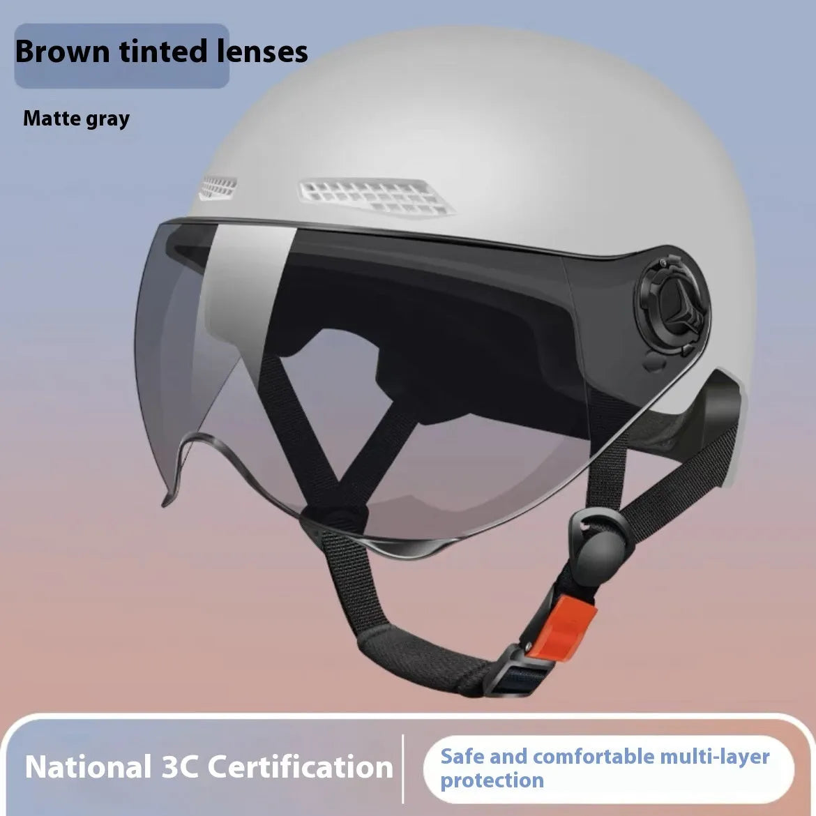 3C certified electric motorcycle helmet with sun protection in multiple colours