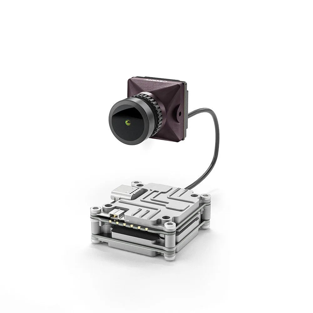 Caddx ADAPTS DJI FPV Digital Transmission Kit with silver Vista unit, screws, spacers, and wires.