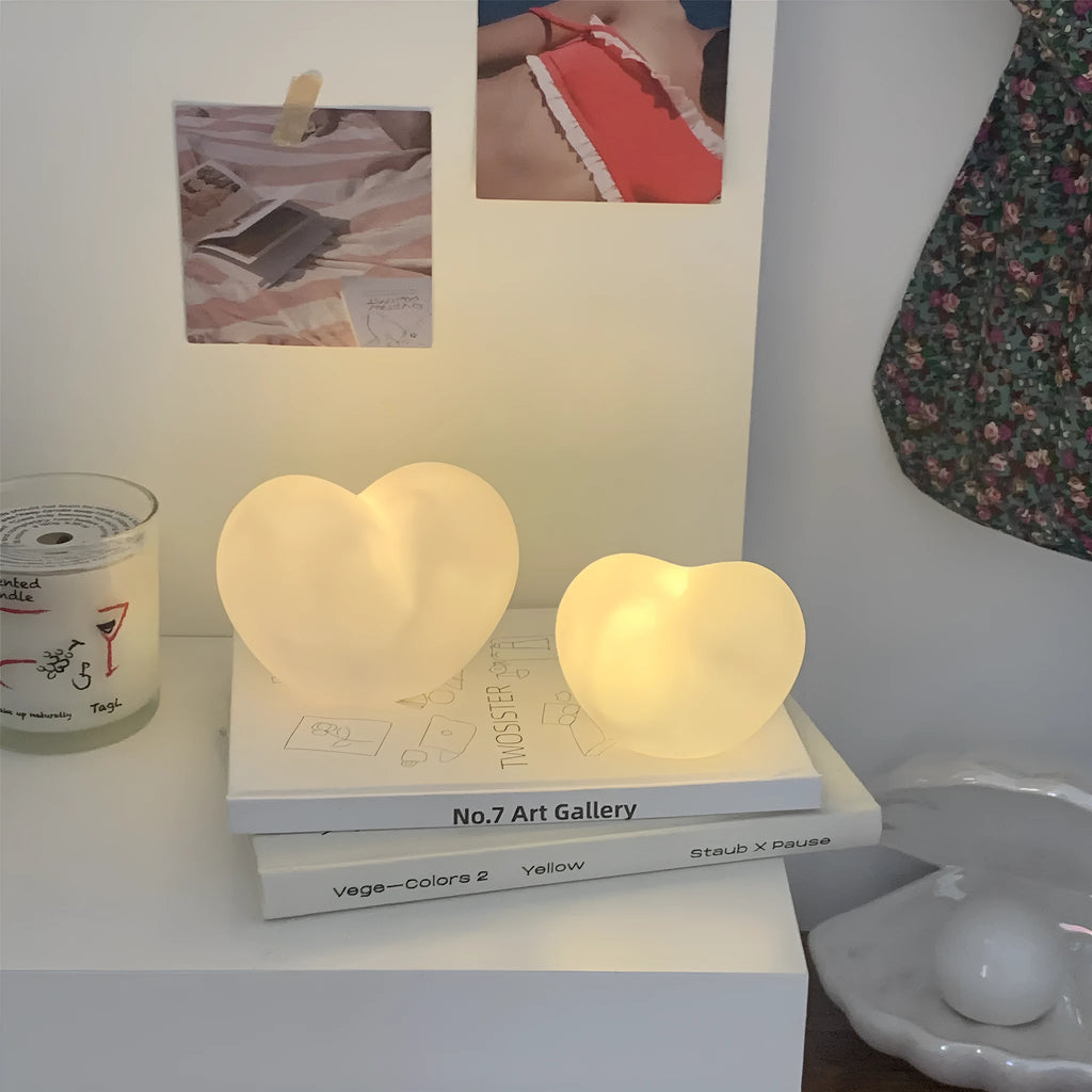 Vinyl atmosphere lamp emitting warm glow in small or large size with battery operation