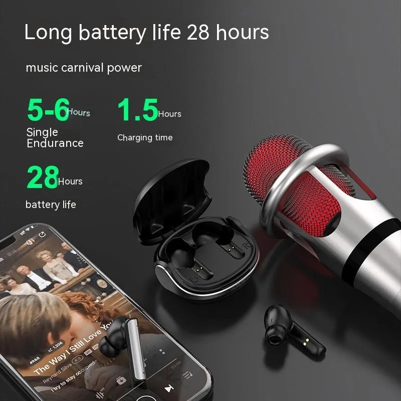 Wireless Bluetooth earphone in-ear metal build black or milky white with charging case data cable manual