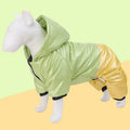 Green waterproof dog cotton-padded coat with four-legged design for medium-sized dog