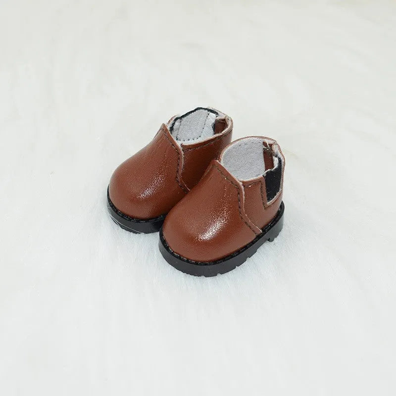 17cm doll replacement shoes in multiple colours including black boots, pink heels, and white leather shoes
