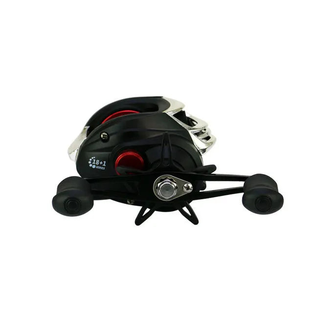 YUMOSHI AK series black and blue baitcasting reel with full metal wire cup and magnetic brake dial