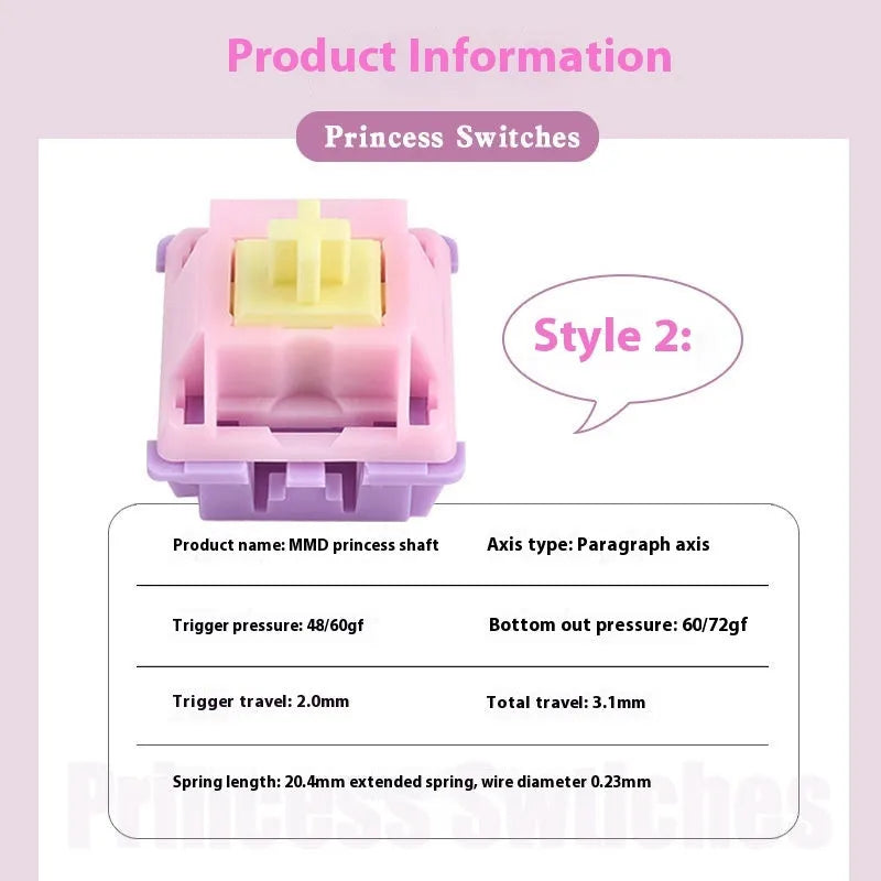 MMD Princess mechanical keyboard linear switch body for custom keyboard builds