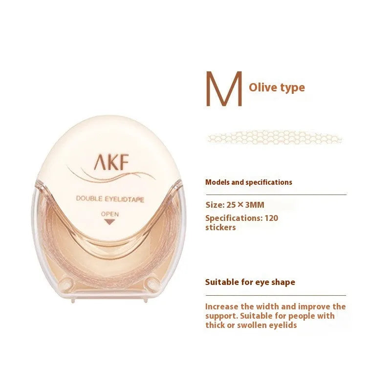 Clear lace double eyelid stickers roll with crescent and olive shapes for Asian eyelids