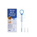EELJOY pet medicine feeder with split head and round head, made from PP and silica gel, on white background