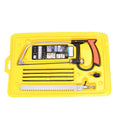 Alloy steel hand saw set with seven interchangeable blades and handle
