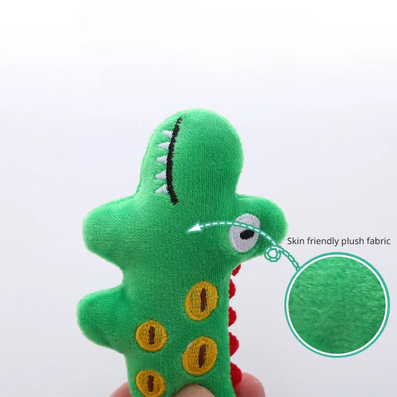 Plush cat toy in cow, crocodile or parrot shape with catnip filling for interactive play