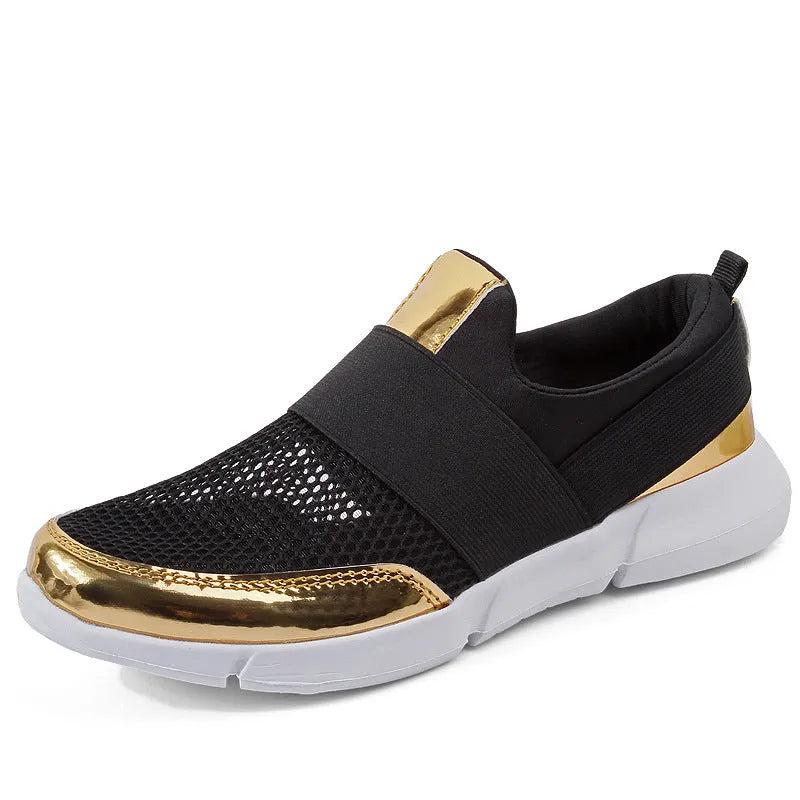 Women's low-top casual sneakers in blue, with mesh material and a light-coloured PU midsole.