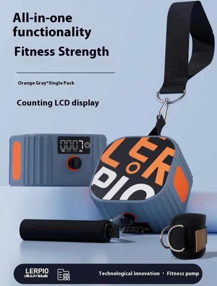 Intelligent resistance training tensioner with adjustable 2-20kg system in blue grey colour
