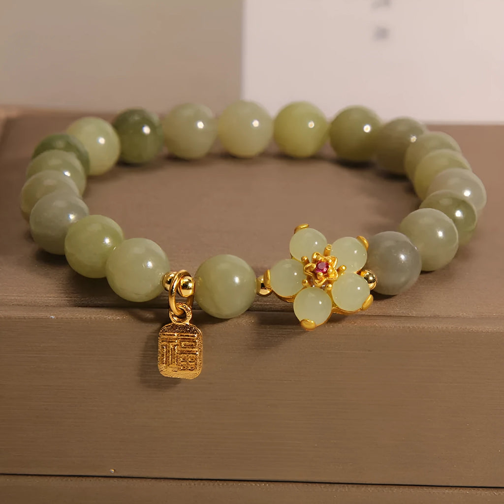 Women's casual bracelet in grey jade colour with alloy construction and adjustable fastening